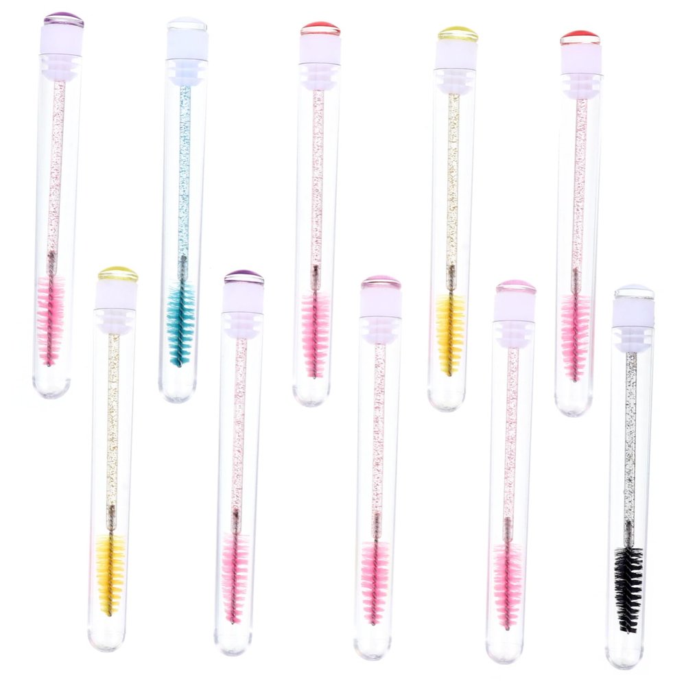 VICASKY 10pcs Eyelash Brush Tube Random Pattern Lightweight Applicator for Mascara Eyebrow Spiral for Lashes Design for Easy Use