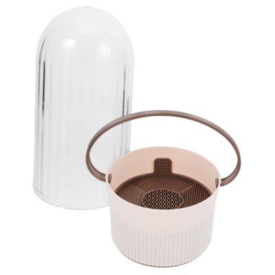 AUTSUPPL Makeup Brush Cleaner Box Portable Makeup Tool Lightweight Cleaning Storage for Travel Decorative Functional Brush Holder Effortless