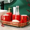 DUYHBAWRS Toothbrush Set Couple Home Bathroom Mouthwash Cup Newly Married Bathroom Wash Set Ceramic view 1