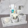 DUYHBAWRS Marble Wash Set Bathroom Five-Piece Set Cup Tray Bathroom Supplies Toilet Supplies view 3
