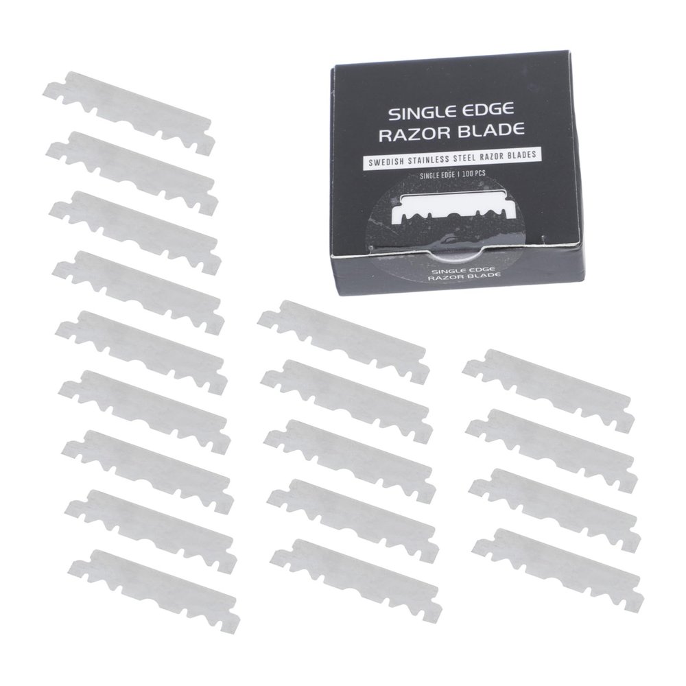 Happyyami 100pcs Single Face for Barbershop Home Use Smooth Shaving Grooming Old Folding Cutter Blades Easy to Operate