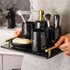 DUYHBAWRS Bathroom Mouthwash Cup Toothbrush Cup Set Ceramic Bathroom Five-Piece Wash Set Bathroom Supplies view 4