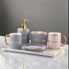 DUYHBAWRS Ceramic Wash Cup Home Bathroom Brushing Cup Set Bathroom Couple Mouthwash Cup Tooth Cylinder view 2