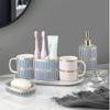 DUYHBAWRS Ceramic Wash Cup Home Bathroom Brushing Cup Set Bathroom Couple Mouthwash Cup Tooth Cylinder view 4