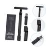 Happyyami Men Razor Mustache Trimmer Manual Hair Shaver Safety Razor Combs Double-edged Blade Beard Shaver Metal Travel view 4