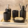 DUYHBAWRS Wash Set Bathroom wash Set Toothbrush Cup Set Bathroom Ceramic Five-Piece Wedding Set view 3