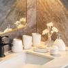 DUYHBAWRS Bathroom Supplies Set Wedding Wash Cup Set Bathroom Five-Piece Set European Ceramic Wash view 4