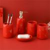 DUYHBAWRS Marriage Newly Married Housewarming Gift Ceramic Bathroom Five-Piece Wash Set Bathroom Supplies view 3