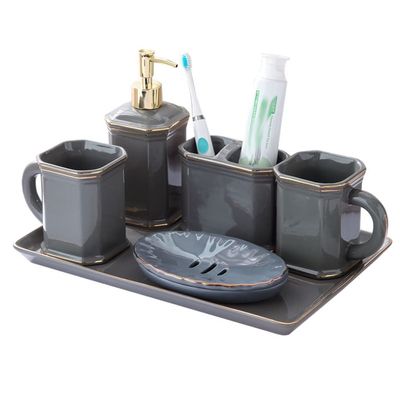 DUYHBAWRS Set Tray Bathroom Toothbrush Cup Toothbrush Cup Ceramic Wash Household Couple Toothbrush Mouthwash Cup
