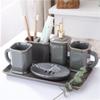 DUYHBAWRS Set Tray Bathroom Toothbrush Cup Toothbrush Cup Ceramic Wash Household Couple Toothbrush Mouthwash Cup view 2