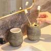 DUYHBAWRS Ceramic Wash Bathroom Toilet Supplies Set Handmade Retro Wash Set Bathroom Five-Piece Set view 2