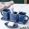 DUYHBAWRS Mouthwash Cup six-Piece Set Nordic Ceramic Household wash Cup Couple Tooth Brushing Cup Tooth Cylinder Tray Set view 4
