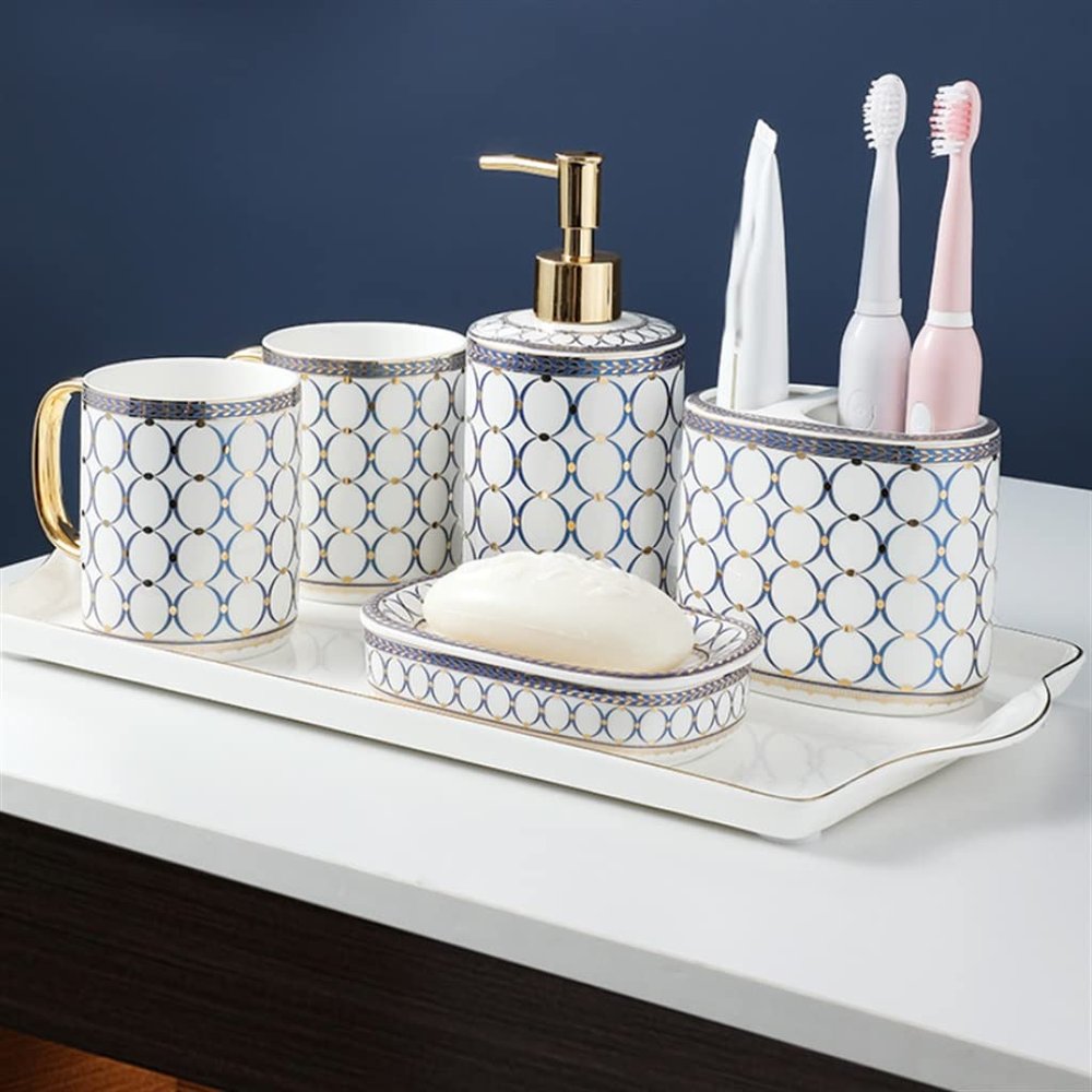 DUYHBAWRS Bathroom Toothbrush Cup Couple Brushing Cup Ceramic Mouthwash Cup Bathroom Wash Cup Set Household