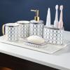 DUYHBAWRS Bathroom Toothbrush Cup Couple Brushing Cup Ceramic Mouthwash Cup Bathroom Wash Cup Set Household view 1