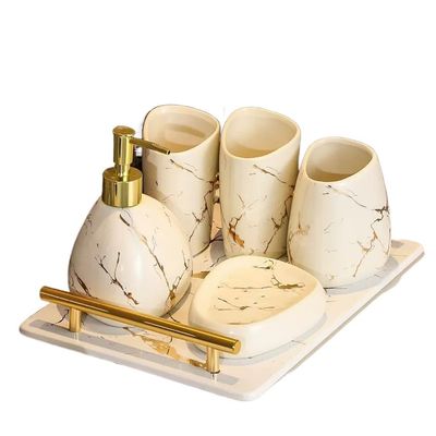DUYHBAWRS Bathroom Five-Piece Toiletry Set Pieces Brushing Teeth Mouthwash Cup Bathroom Sink Decoration