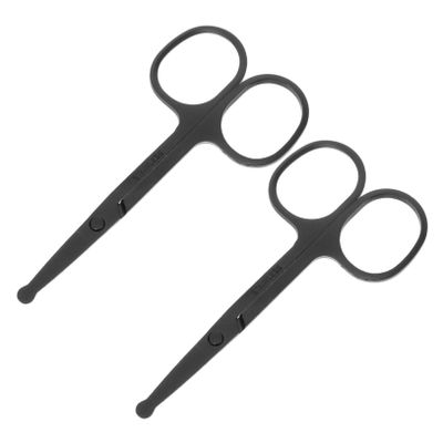 AUTSUPPL 2pcs Eyebrow Scissors Men Stainless Steel Hair Trimming Scissors Nose Hair Scissor for Beard Mustache