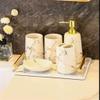 DUYHBAWRS Bathroom Five-Piece Wash Set Bathroom Supplies Bathroom Mouthwash Cup Toothbrush Cup Set view 3