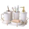 DUYHBAWRS Couple Wash Set Toothbrush Cup Ceramic Mouthwash Cup Bathroom Toilet Tooth Set European Household view 1