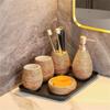 DUYHBAWRS Retro Ceramic Wash Bathroom Toilet Supplies Set Bathroom Five-Piece Set Handmade Wedding Wash Set view 2