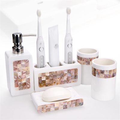 DUYHBAWRS Countertop Bathroom Set Electric Toothbrush Holder Mouthwash Cup Wedding Bathroom Supplies