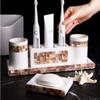 DUYHBAWRS Countertop Bathroom Set Electric Toothbrush Holder Mouthwash Cup Wedding Bathroom Supplies view 2