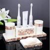 DUYHBAWRS Countertop Bathroom Set Electric Toothbrush Holder Mouthwash Cup Wedding Bathroom Supplies view 3