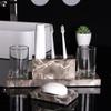 DUYHBAWRS Brushing Cup Set Elegant Resin Bathroom Supplies Bath Wash Set Mouthwash Cup Set view 3