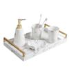 DUYHBAWRS Marble Pattern Bathroom Mouthwash Cup Brushing Cup Wash Set Bathroom Supplies Five-Piece Set view 1