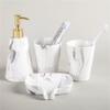 DUYHBAWRS Marble Pattern Bathroom Mouthwash Cup Brushing Cup Wash Set Bathroom Supplies Five-Piece Set view 2