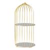 2 Layer Bird Cage Makeup Organizer Gold Jewelry Dessert Display Stand Metal Item Storage Rack for Dresser Bedroom Bathroom-Single Layer(Double Layer) view 1