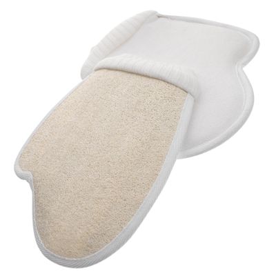 CALLARON 2pcs Natural Loofah Gloves Bath Gloves Scrubber for Women Men Boys and Girls Easy to Use Clean