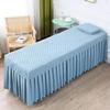 LDLCYCN Blue,190 * 70cm, Massage Bed Cover with Face Hole Massage Table Sheet Skirt Beauty Massage Spa Couch Cover with Skirt All-Round Wrap Massage Table Bedspread Square Head Washable view 1