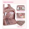 lulutongdedianpu Travel Cosmetic Bag, Large Capacity Wide-Open Travel Cosmetic Bag, Waterproof Portable Pouch Open Flat Toiletry Bags for Women with Divider and Handle Dry-And-Wet Separation view 2