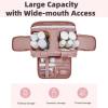 lulutongdedianpu Travel Cosmetic Bag, Large Capacity Wide-Open Travel Cosmetic Bag, Waterproof Portable Pouch Open Flat Toiletry Bags for Women with Divider and Handle Dry-And-Wet Separation view 3