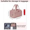 lulutongdedianpu Travel Cosmetic Bag, Large Capacity Wide-Open Travel Cosmetic Bag, Waterproof Portable Pouch Open Flat Toiletry Bags for Women with Divider and Handle Dry-And-Wet Separation view 4