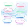 CALLARON Cleat Shape Nail Tool 8pcs Small Dust Brush Set for Manicure Plastic Nail Cleaning Brushes for Women and Girls view 2