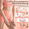 2 in1 Bikini Trimmer for Women, Dual-Head Electric Razor & Painless Hair Removal - Waterproof Cordless Lady Shaver for Body, Face Underarm, Intimate Areas, Facial Bikini Shaver (Pink) view 3