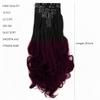 10pc 28Inch Har Extensions Wig Curly/Wavy For Women And Girls 200gram (Curly Black+ Burgundy) view 2
