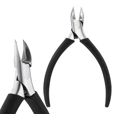 Professional Ingrown Toenail Nipper - Wide Jaw Podiatrist Toenail Clippers for Thick&Ingrown Toenails - Curved Blade&Non-Slip Handle - Heavy Duty 3CR13 Stainless Steel Ingrown Nail Tool for Seniors