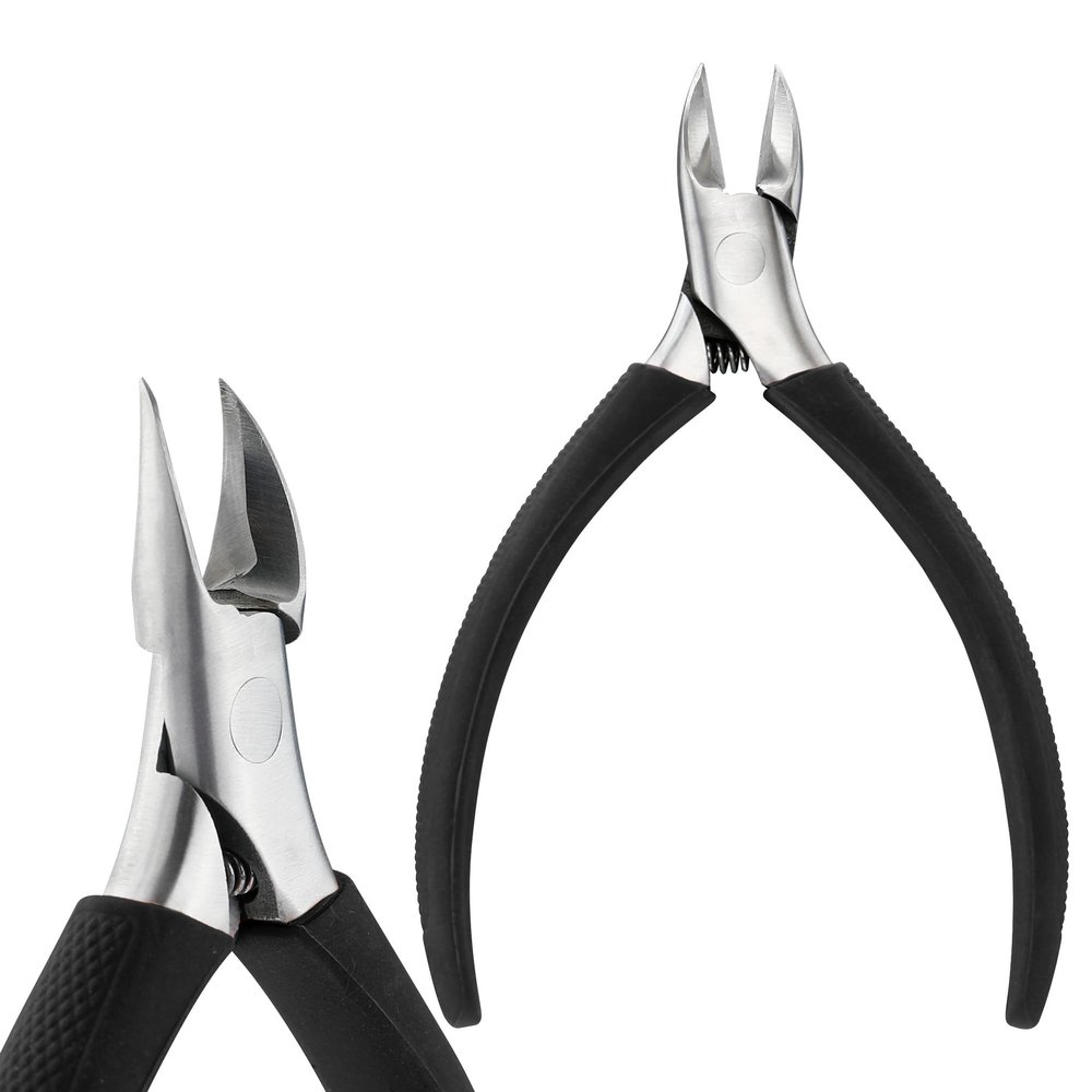 Professional Ingrown Toenail Nipper - Wide Jaw Podiatrist Toenail Clippers for Thick&Ingrown Toenails - Curved Blade&Non-Slip Handle - Heavy Duty 3CR13 Stainless Steel Ingrown Nail Tool for Seniors