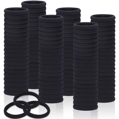 150 Pcs Seamless Elastic Hair Ties No Damage for Thick & Thin Hair, Ponytail Holders, Elastics, Soft Pony Tails Bands for Women, All Black