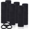 150 Pcs Seamless Elastic Hair Ties No Damage for Thick & Thin Hair, Ponytail Holders, Elastics, Soft Pony Tails Bands for Women, All Black view 1