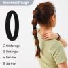150 Pcs Seamless Elastic Hair Ties No Damage for Thick & Thin Hair, Ponytail Holders, Elastics, Soft Pony Tails Bands for Women, All Black view 4