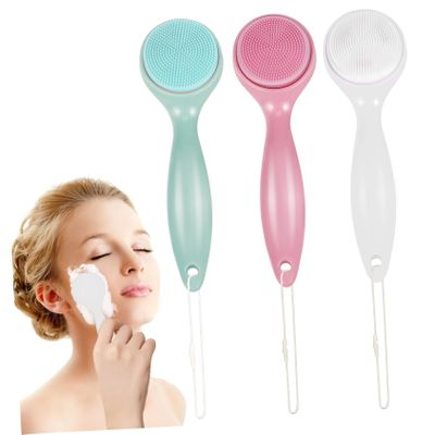 HONITANO 3pcs Silicone Face Scrubber Manual Cleansing Brush for Gentle Exfoliation Soft Bristles for Deep Cleaning Ergonomic Design for Comfortable Use for Daily Skincare Routine