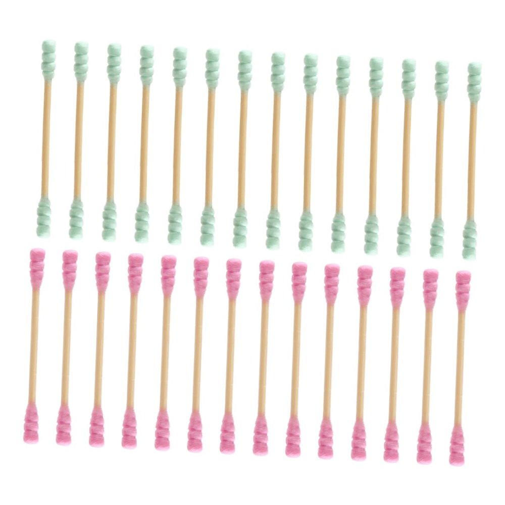 TOVINANNA 1000pcs Disposable Swabs Long Ear Cleaning Sticks Multipurpose Spiral Applicators Makeup Tools Random Color