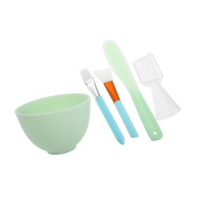 EPIGEIST 1set Silicone Face Mask Mixing Tool Kit Set with Bowl Spatula Measuring Spoon and Brush for Home Facial Treatments Easy to Clean and