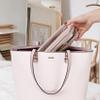Pinkmik Clear Makeup Bag with Brush Case Travel Toiletry Bag Waterproof Cosmetic Organizer Car Essentials for Women (Pink, M+SLIM-1) view 2