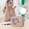 Pinkmik Clear Makeup Bag with Brush Case Travel Toiletry Bag Waterproof Cosmetic Organizer Car Essentials for Women (Pink, M+SLIM-1) view 3