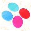 CALLARON 4pcs Handheld Silicone Face and Facial Cleansing Brush Non-Abrasive for Skin Types for and Exfoliation Green Red Rosy view 3