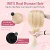SEGOHAIR Clip In Hair Extensions for women One Piece 5 Clips Real Human Remy Hair Extension Long Straight Hairpieces for women 22 Inches #18P613 Light Blonde mixed Bleach Blonde view 3